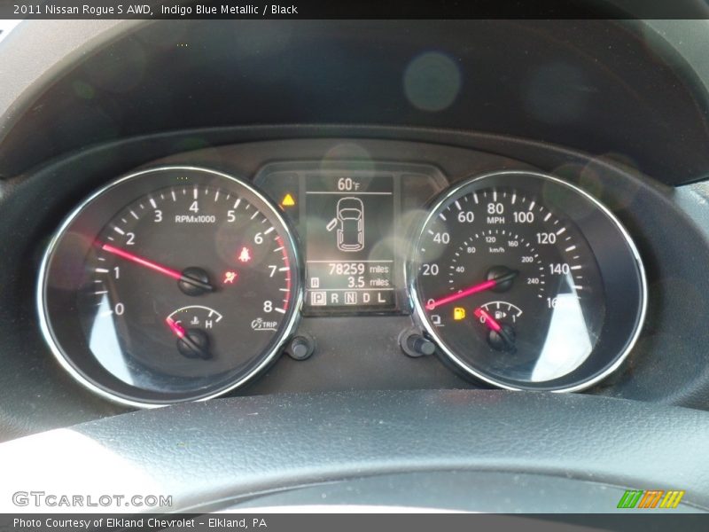 Indigo Blue Metallic / Black 2011 Nissan Rogue S AWD