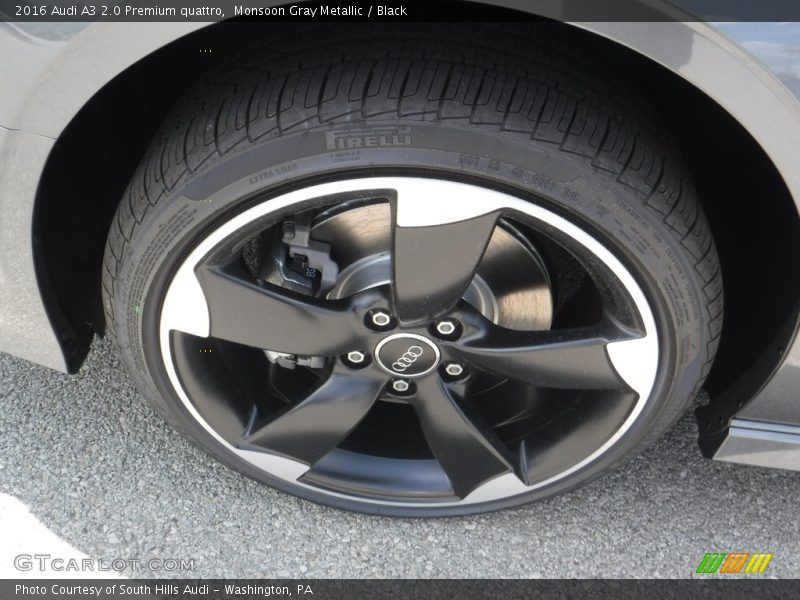 Monsoon Gray Metallic / Black 2016 Audi A3 2.0 Premium quattro