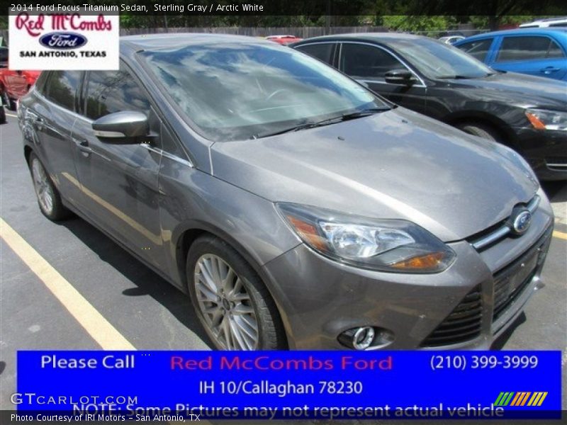 Sterling Gray / Arctic White 2014 Ford Focus Titanium Sedan