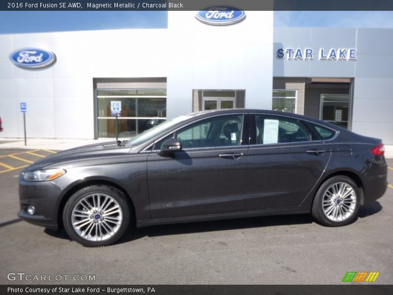 Magnetic Metallic / Charcoal Black 2016 Ford Fusion SE AWD