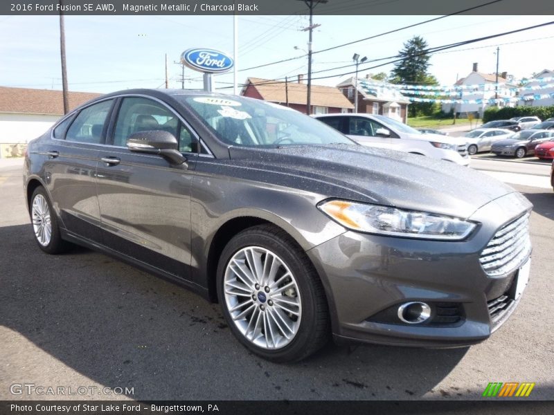 Magnetic Metallic / Charcoal Black 2016 Ford Fusion SE AWD