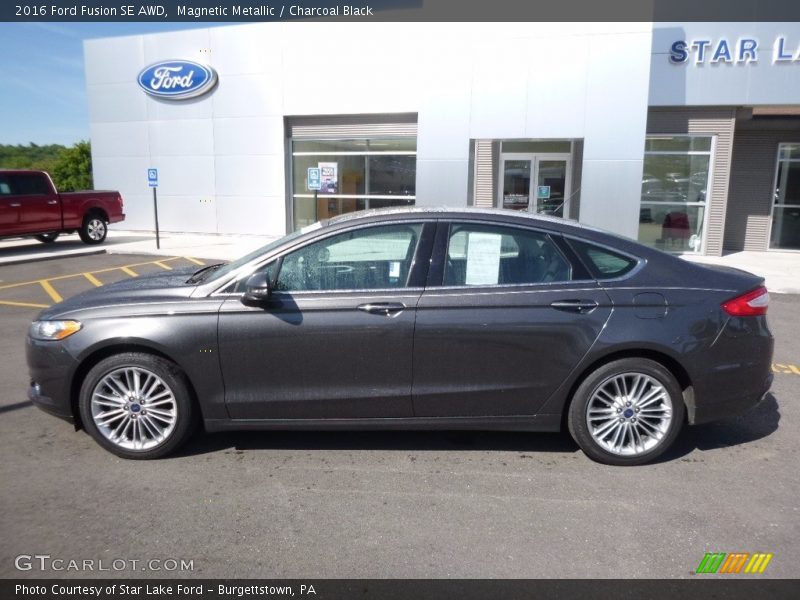 Magnetic Metallic / Charcoal Black 2016 Ford Fusion SE AWD