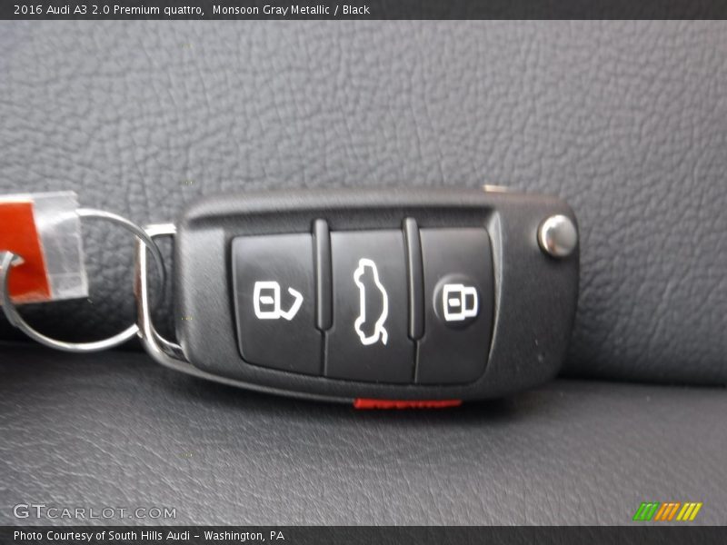 Monsoon Gray Metallic / Black 2016 Audi A3 2.0 Premium quattro