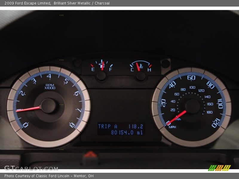 Brilliant Silver Metallic / Charcoal 2009 Ford Escape Limited