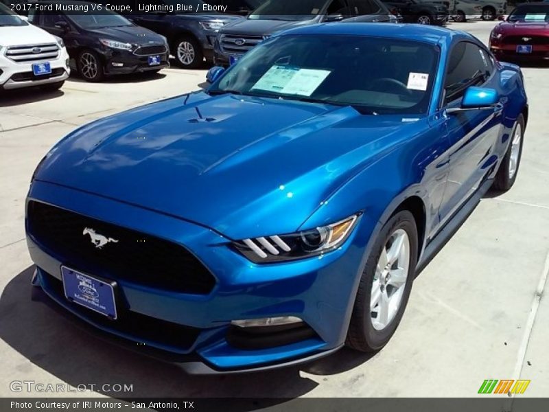 Lightning Blue / Ebony 2017 Ford Mustang V6 Coupe
