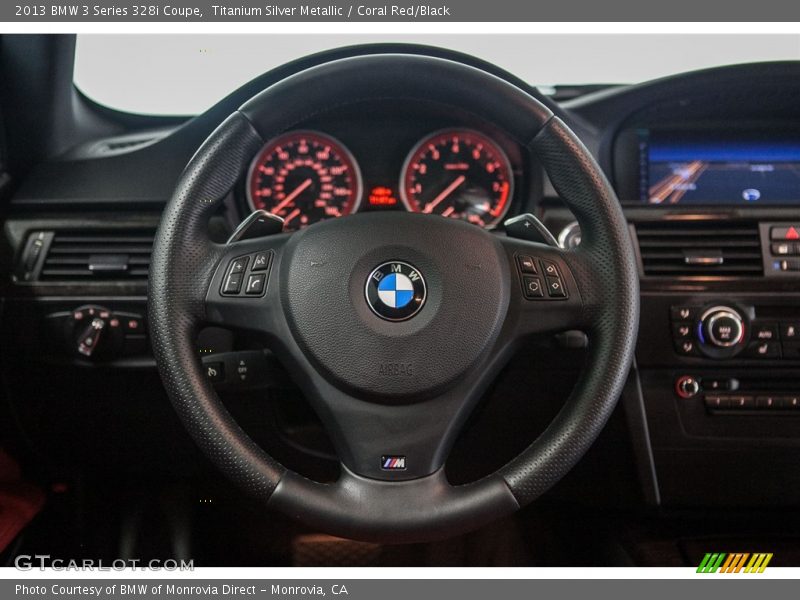 Titanium Silver Metallic / Coral Red/Black 2013 BMW 3 Series 328i Coupe