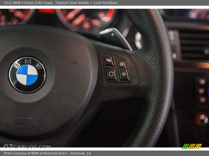 Titanium Silver Metallic / Coral Red/Black 2013 BMW 3 Series 328i Coupe