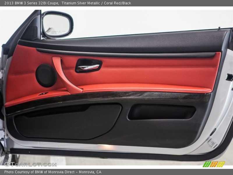 Titanium Silver Metallic / Coral Red/Black 2013 BMW 3 Series 328i Coupe
