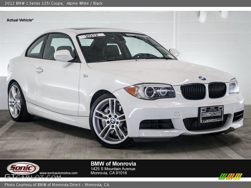 Alpine White / Black 2012 BMW 1 Series 135i Coupe