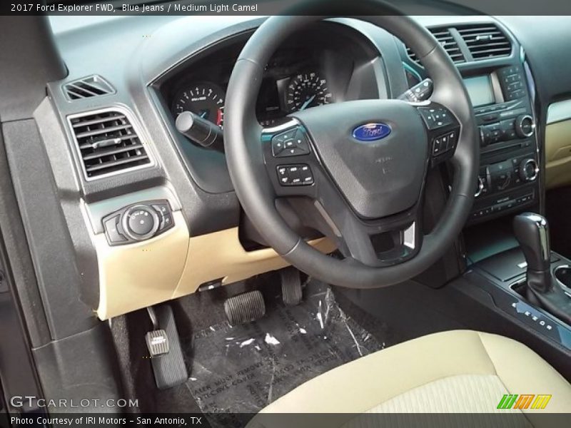 Blue Jeans / Medium Light Camel 2017 Ford Explorer FWD
