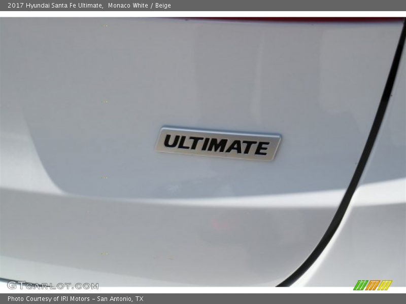 Monaco White / Beige 2017 Hyundai Santa Fe Ultimate