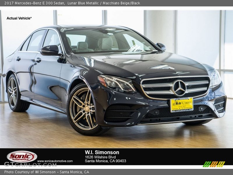 Lunar Blue Metallic / Macchiato Beige/Black 2017 Mercedes-Benz E 300 Sedan