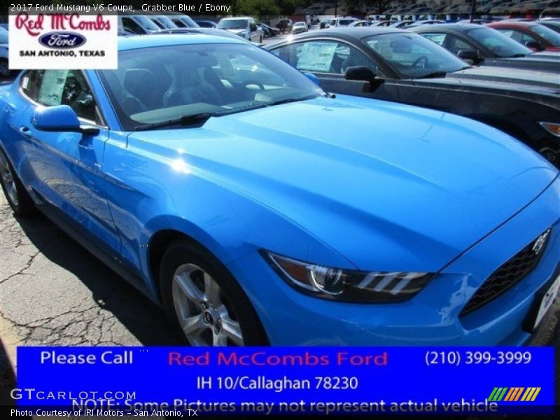Grabber Blue / Ebony 2017 Ford Mustang V6 Coupe