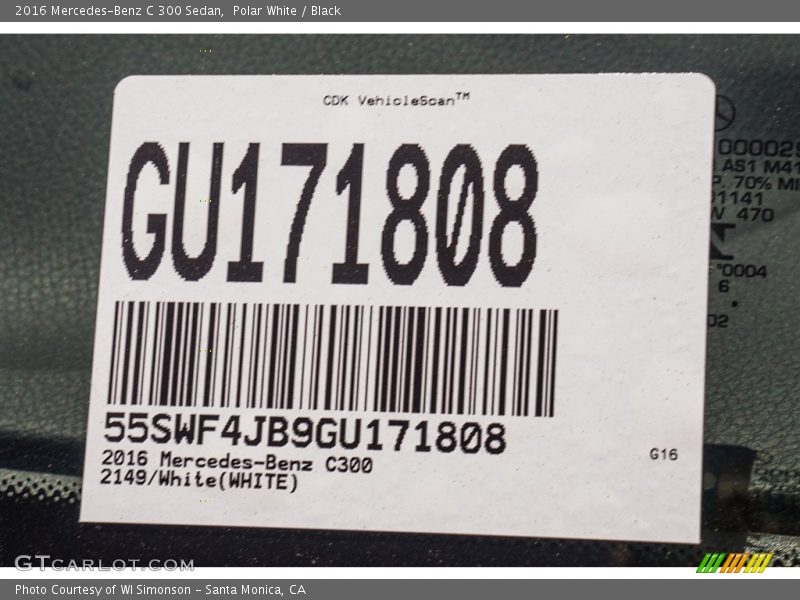 Polar White / Black 2016 Mercedes-Benz C 300 Sedan
