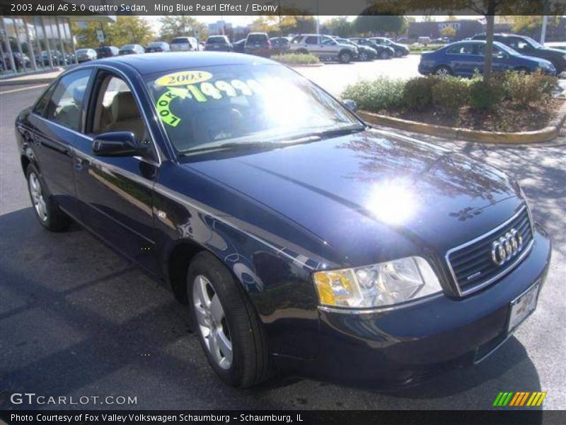 Ming Blue Pearl Effect / Ebony 2003 Audi A6 3.0 quattro Sedan