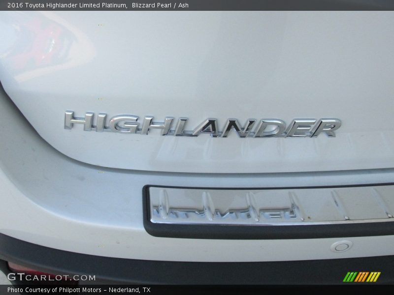 Blizzard Pearl / Ash 2016 Toyota Highlander Limited Platinum
