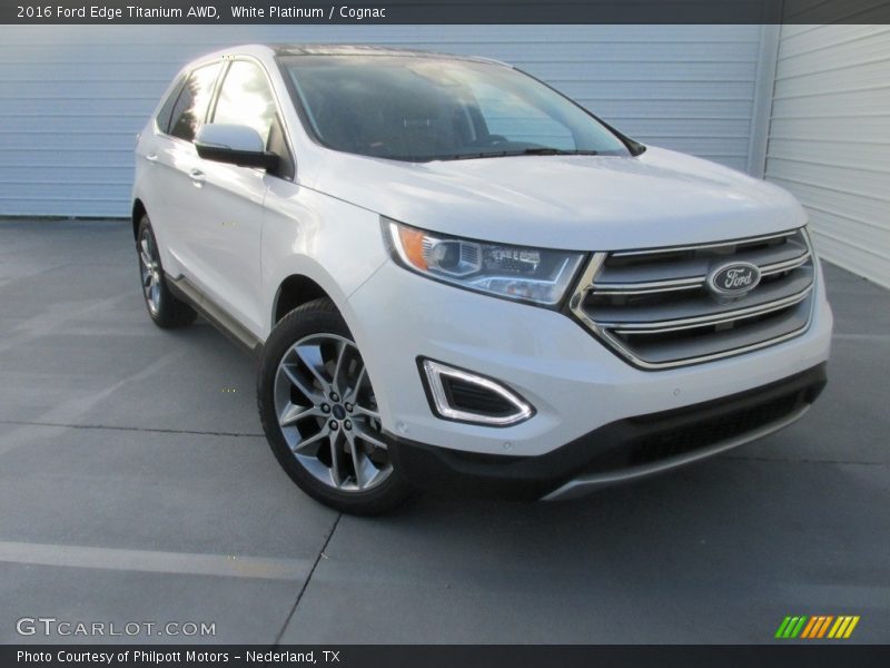 White Platinum / Cognac 2016 Ford Edge Titanium AWD