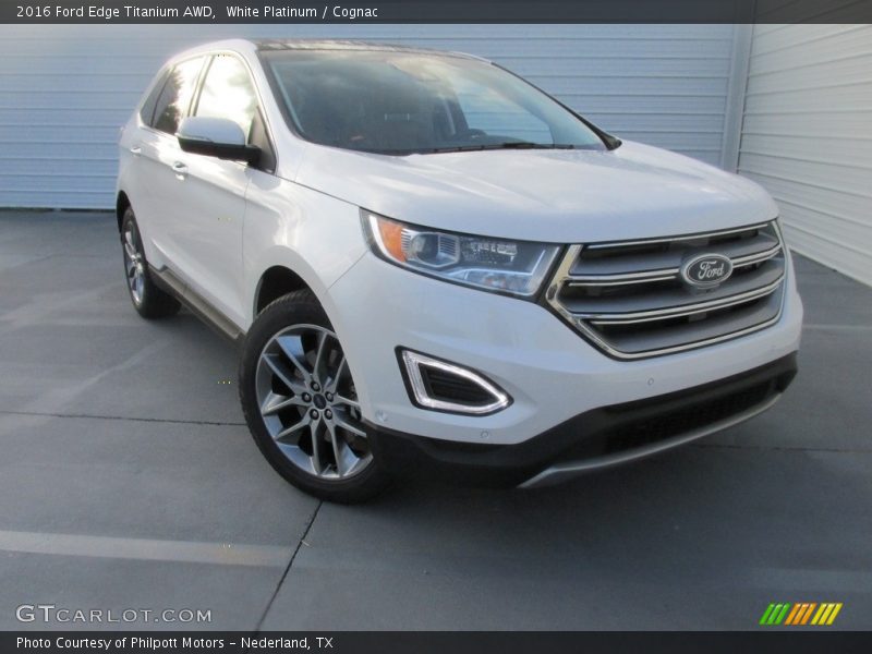 White Platinum / Cognac 2016 Ford Edge Titanium AWD
