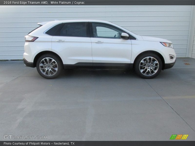 White Platinum / Cognac 2016 Ford Edge Titanium AWD
