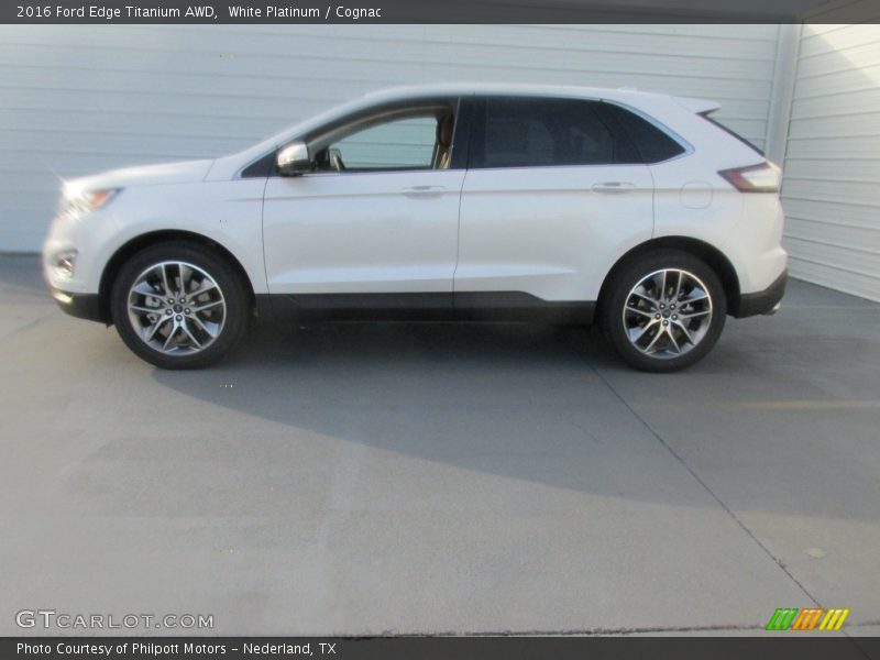 White Platinum / Cognac 2016 Ford Edge Titanium AWD