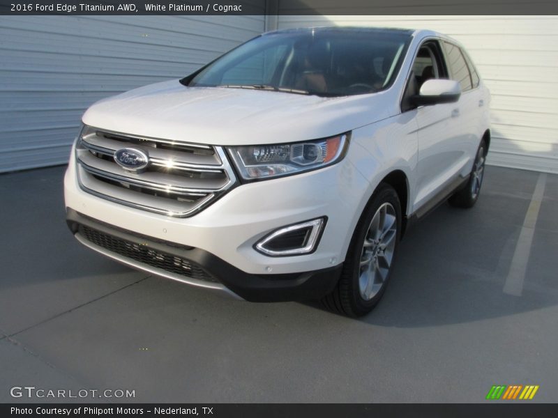 White Platinum / Cognac 2016 Ford Edge Titanium AWD