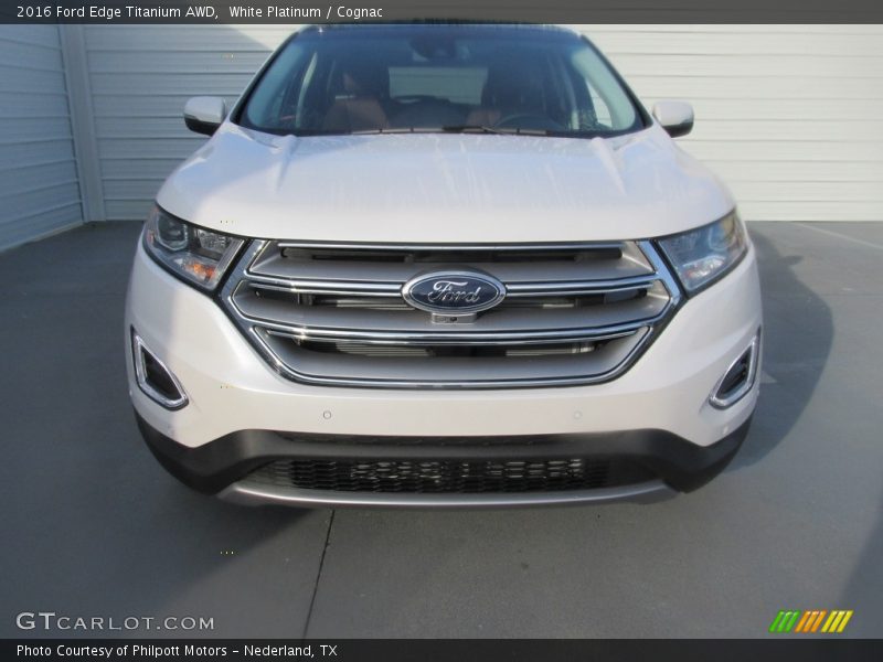 White Platinum / Cognac 2016 Ford Edge Titanium AWD