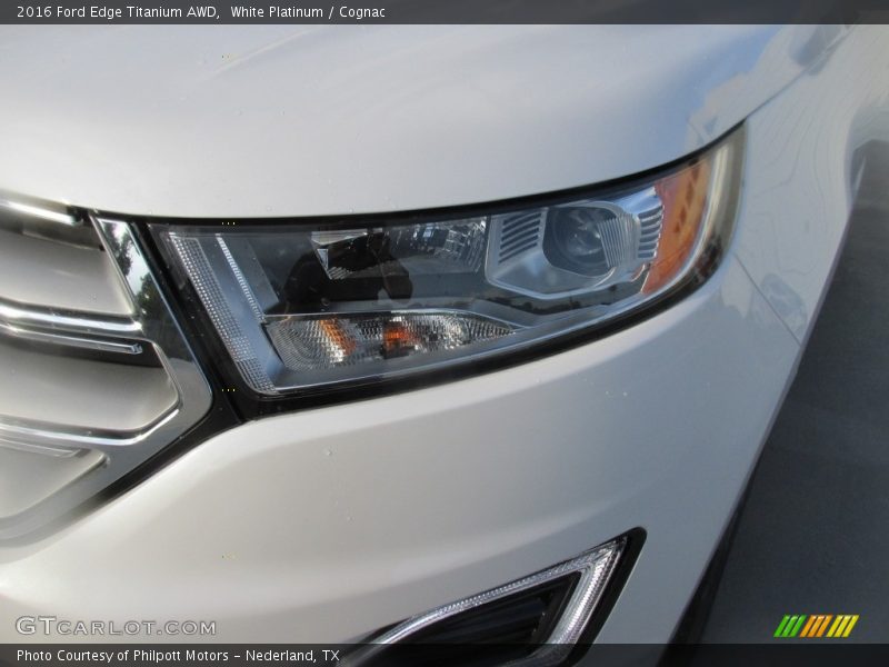 White Platinum / Cognac 2016 Ford Edge Titanium AWD