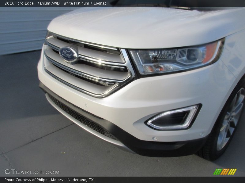 White Platinum / Cognac 2016 Ford Edge Titanium AWD