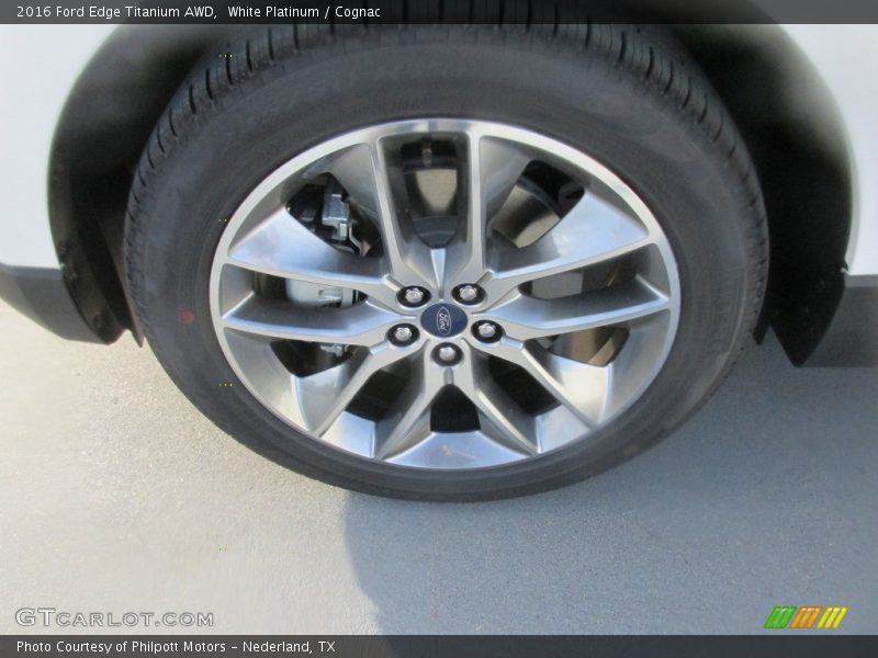 White Platinum / Cognac 2016 Ford Edge Titanium AWD