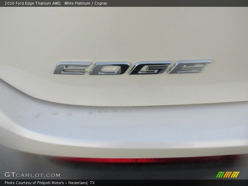 White Platinum / Cognac 2016 Ford Edge Titanium AWD