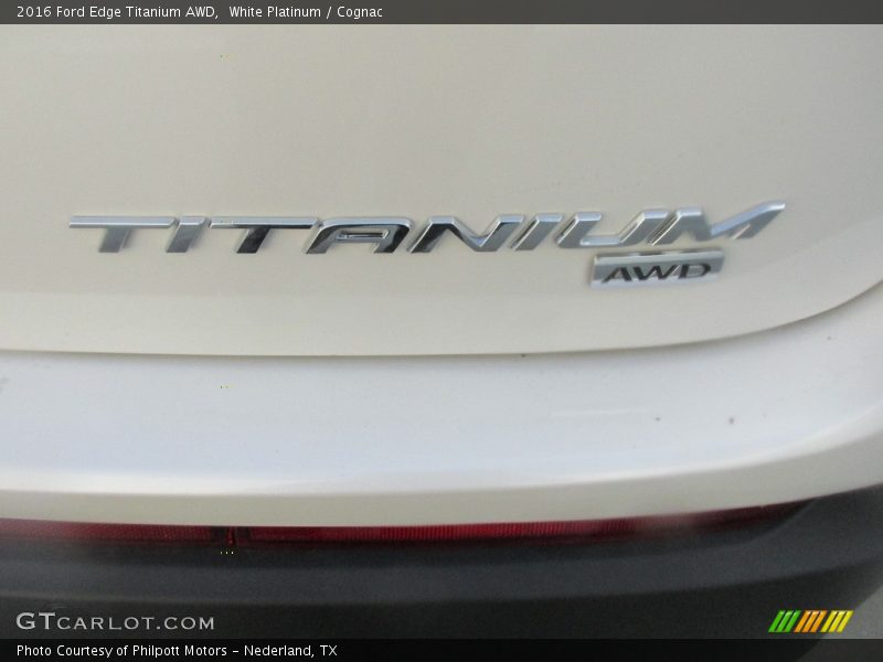 White Platinum / Cognac 2016 Ford Edge Titanium AWD