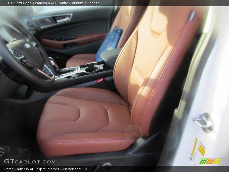 White Platinum / Cognac 2016 Ford Edge Titanium AWD