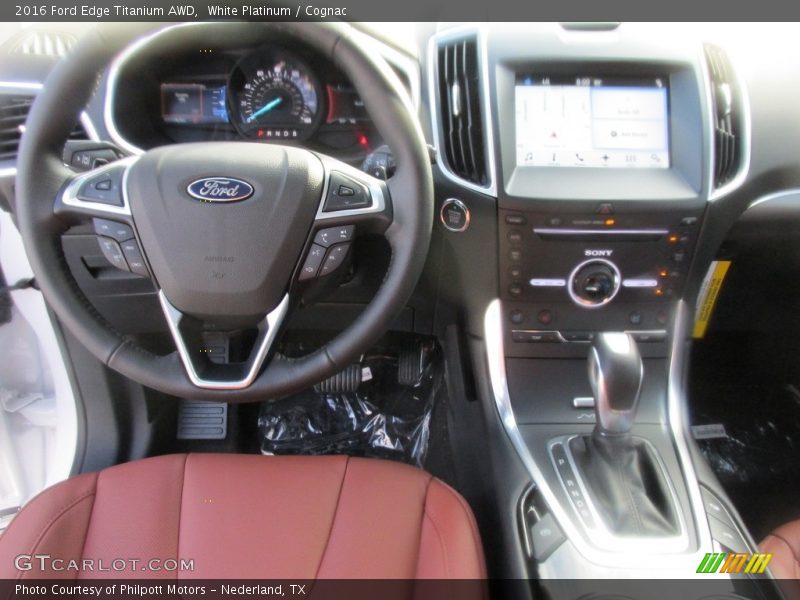 White Platinum / Cognac 2016 Ford Edge Titanium AWD