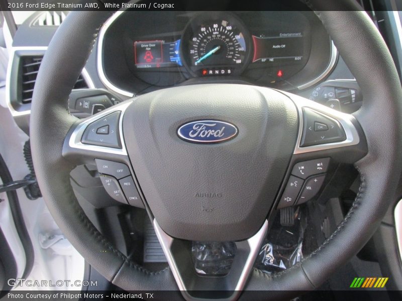 White Platinum / Cognac 2016 Ford Edge Titanium AWD