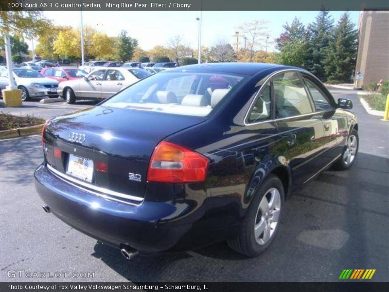 Ming Blue Pearl Effect / Ebony 2003 Audi A6 3.0 quattro Sedan