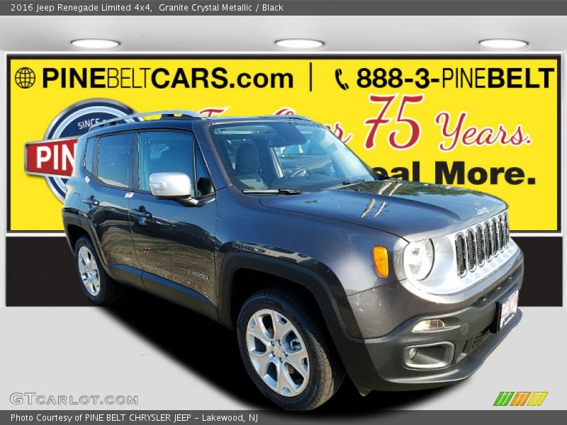 Granite Crystal Metallic / Black 2016 Jeep Renegade Limited 4x4