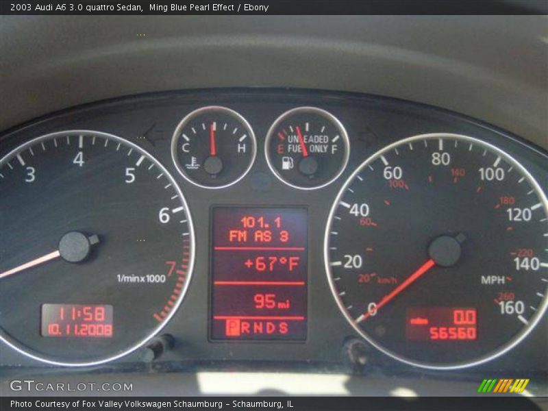 Ming Blue Pearl Effect / Ebony 2003 Audi A6 3.0 quattro Sedan