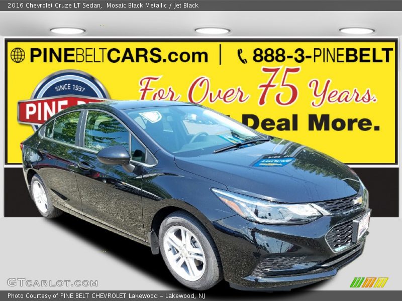 Mosaic Black Metallic / Jet Black 2016 Chevrolet Cruze LT Sedan