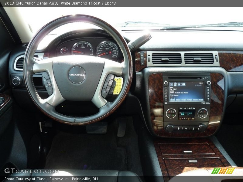 White Diamond Tricoat / Ebony 2013 GMC Yukon Denali AWD