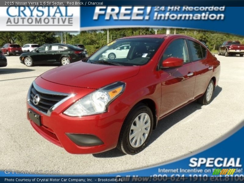Red Brick / Charcoal 2015 Nissan Versa 1.6 SV Sedan