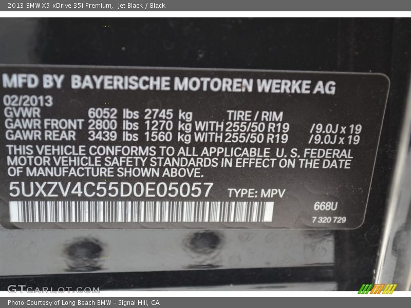 Jet Black / Black 2013 BMW X5 xDrive 35i Premium