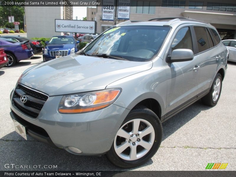 Steel Gray / Gray 2008 Hyundai Santa Fe Limited 4WD