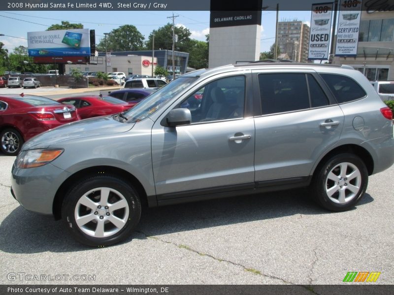 Steel Gray / Gray 2008 Hyundai Santa Fe Limited 4WD