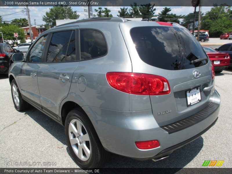 Steel Gray / Gray 2008 Hyundai Santa Fe Limited 4WD