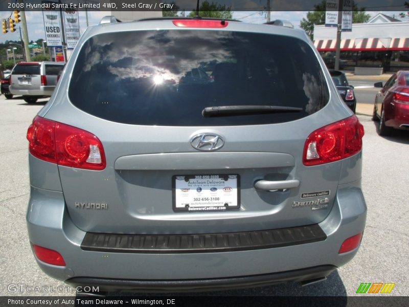 Steel Gray / Gray 2008 Hyundai Santa Fe Limited 4WD
