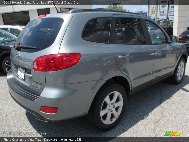 Steel Gray / Gray 2008 Hyundai Santa Fe Limited 4WD