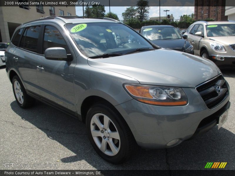 Steel Gray / Gray 2008 Hyundai Santa Fe Limited 4WD