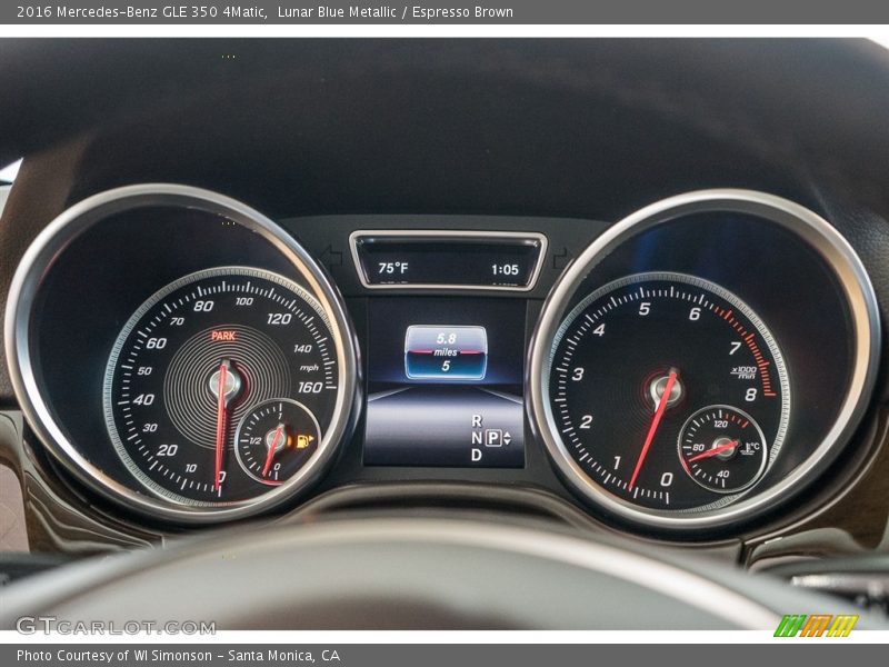 Lunar Blue Metallic / Espresso Brown 2016 Mercedes-Benz GLE 350 4Matic