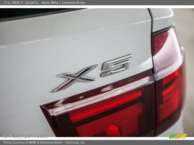 Alpine White / Cinnamon Brown 2012 BMW X5 xDrive50i