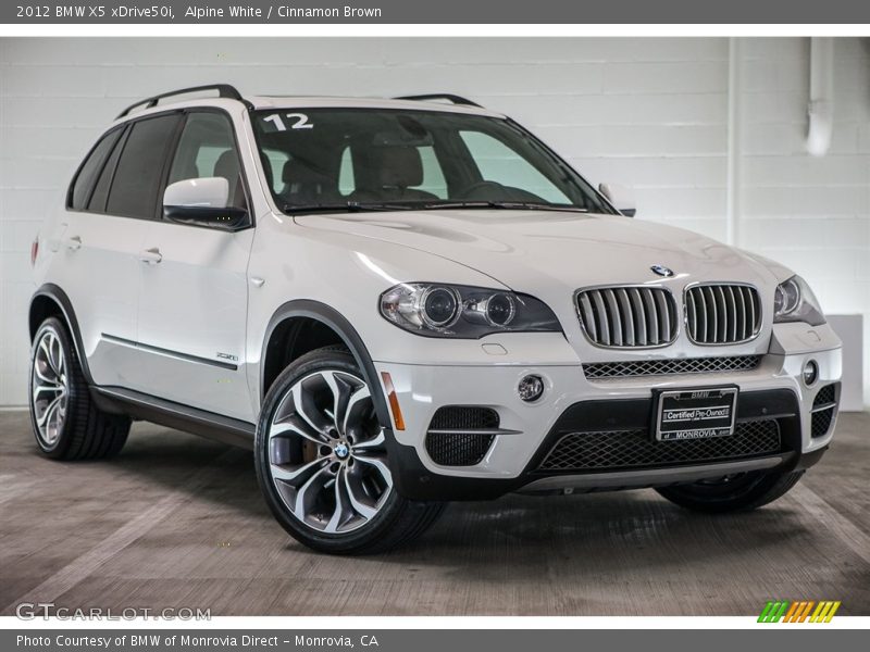 Alpine White / Cinnamon Brown 2012 BMW X5 xDrive50i